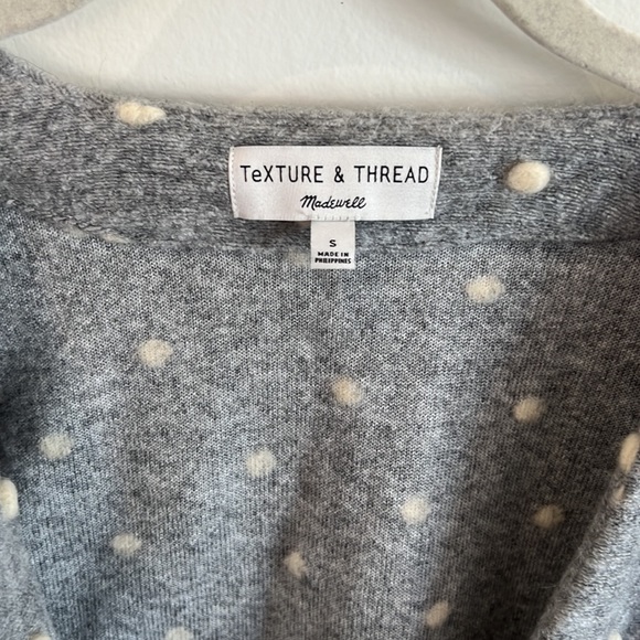 Madewell Texture &Thread Boxy Bubble Polka Dot Wool cardigan - Picture 5 of 7